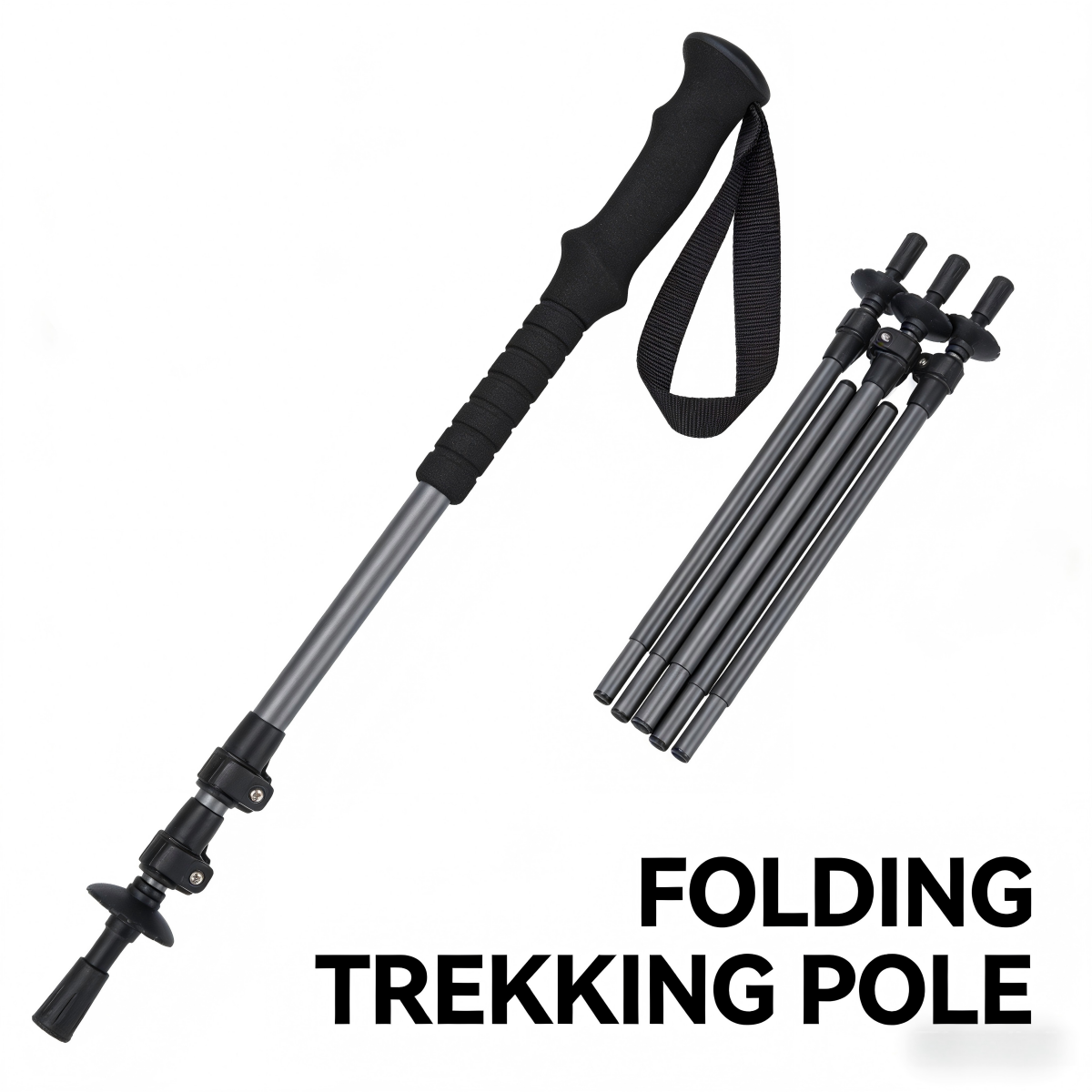 Ultra-light, ultra-short carbon fiber trekking pole and trail running pole, fold able, lightweight, portable for outdoor use