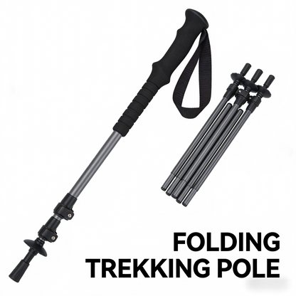 Ultra-light, ultra-short carbon fiber trekking pole and trail running pole, fold able, lightweight, portable for outdoor use